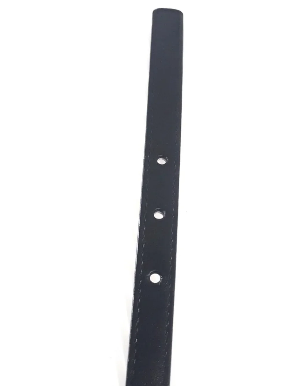 Black Leather Belt with Stretch Gold Chain Detail Medium/Large Quiet Luxury